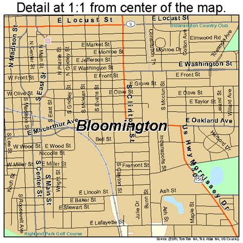 Bloomington Illinois Street Map 1706613