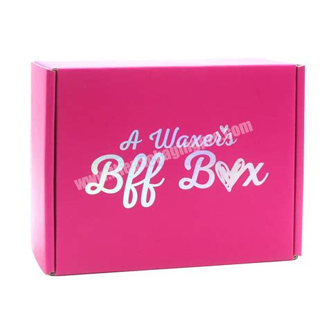 Custom Logo Fold Hot Pink Holographic Packaging Box Verpackung E