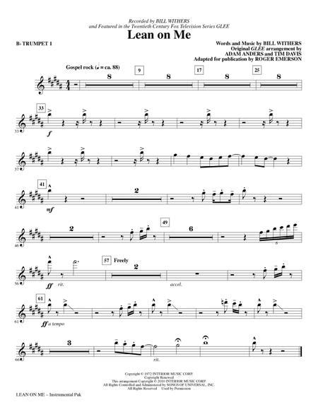 Lean On Me Bb Trumpet 1 By Bill Withers Digital Sheet Music For