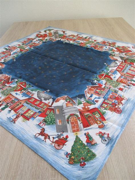 Shop our best selection of farmhouse & cottage style kitchen and dining room tables to reflect your style and inspire your home. Scandinavian Village Christmas Tablecloth 30 Square | Etsy | Christmas table cloth, Christmas ...