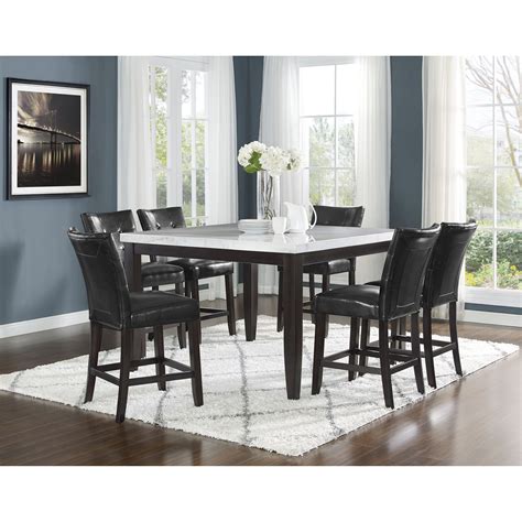 Height 42 7 piece stylish counter height table along with 6 dining room chairs finish in a warm oak color with wood seat. Steve Silver Francis 7 Piece Counter Height Table and ...