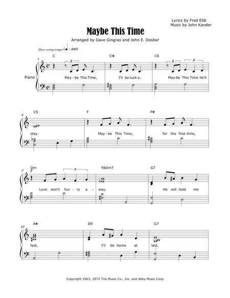 Maybe This Time By John Kander And Fred Ebb Digital Sheet Music For
