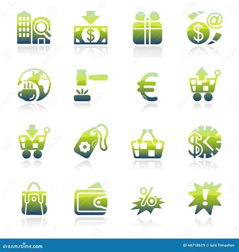 Commerce Green Icons Stock Vector Illustration Of Home 44718619