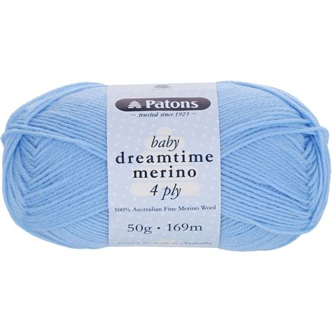 Patons Baby Dreamtime Merino 4 Ply 169 Metre Yarn Blue Big W