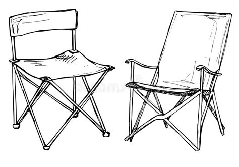 Two Folding Chairs On A White Background Isolation Vector Illustration