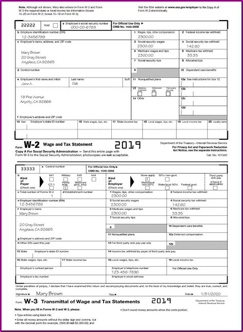 Form W 2 Fillable Printable Forms Free Online