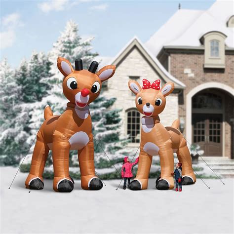 Blow mold, inflatables, yard art & more. The 15' Inflatable Rudolph - Hammacher Schlemmer