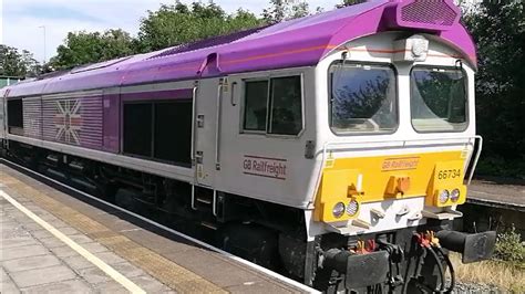 24 07 23 Class 66 66734 Platinum Jubilee Wellingborough Up Tc