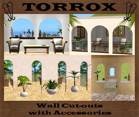 Mod The Sims Torrox Spanishsouthwestern Build Set Part 7 Wall Cut Outs