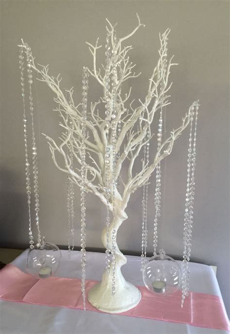 White Manzanita Tree Bridal Table Flowers Diy Wedding Decorations