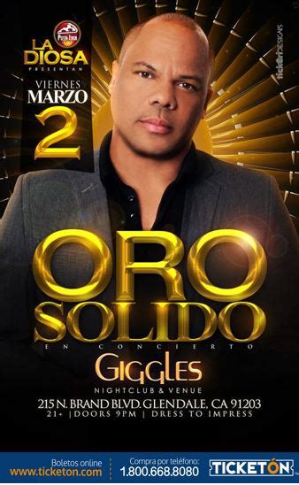 Oro Solido Glendale Tickets Boletos Giggles Night Club