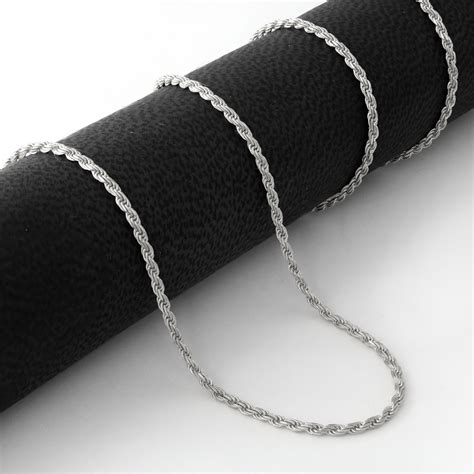 14k gold popcorn chain necklace. 14K Solid White Gold 1.5mm Mens Womens D/C Rope Chain ...