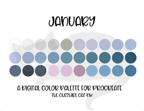 Procreate January Color Palette Etsy