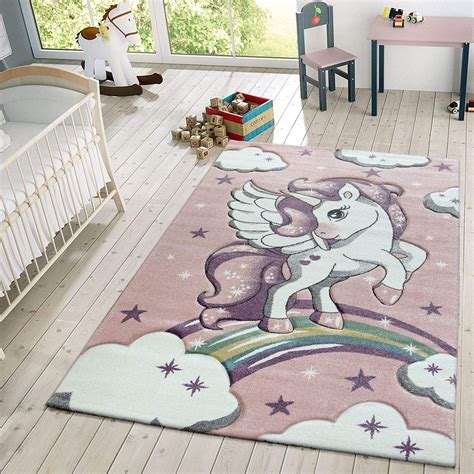 Paco Home Kids Rug For Childrens Room Sweet Unicorn With