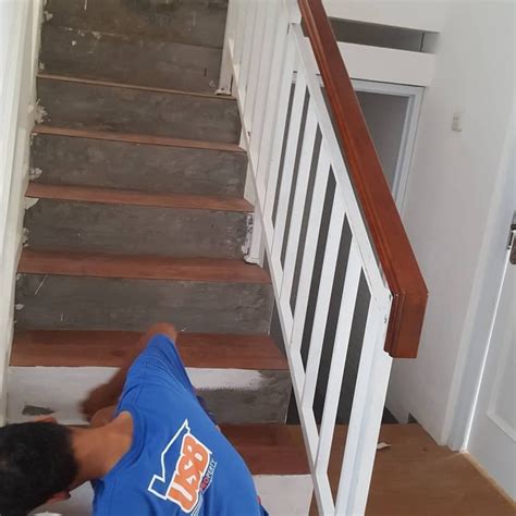 Jual relling tangga minimalis pegangan kayu - Kota Depok - yuda las