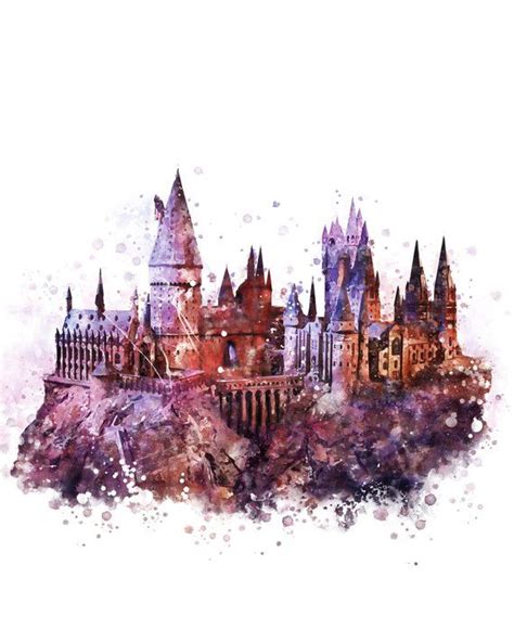 #mine111 #myedits #hpedit #harry potter #harry potter watercolor #scenery #watercolor. Hogwarts Castle Art Print Watercolor Painting Harry Potter ...