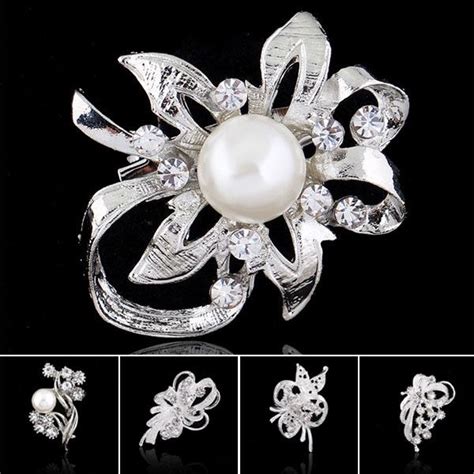 Buy New Bridal Bouquet Rhinestone Crystal Brooch Pin At Affordable