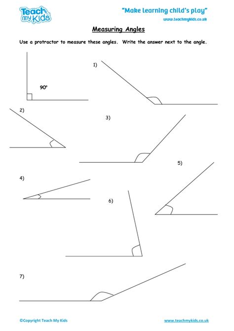 Angle Measures Worksheet