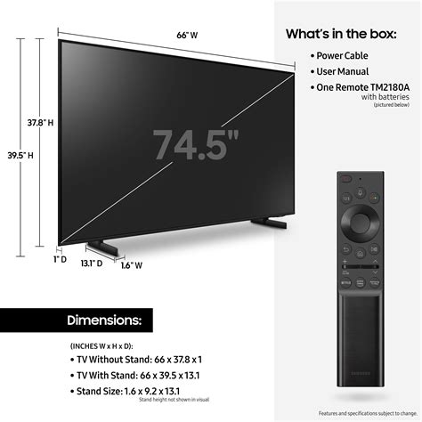 75 Inch Tv Width Samsung Meridian Home Design