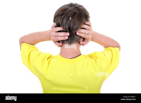 Kid With Closed Ears Stock Photo Alamy