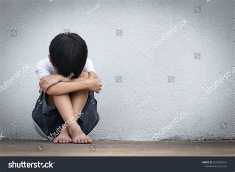 Boy Sitting Alone Sad Feeling Asian Stock Photo 1815455321 Shutterstock