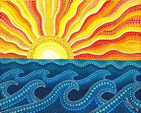 Summer Waves Dot Painting By Treasurerocks On Etsy Aboriginal Dot