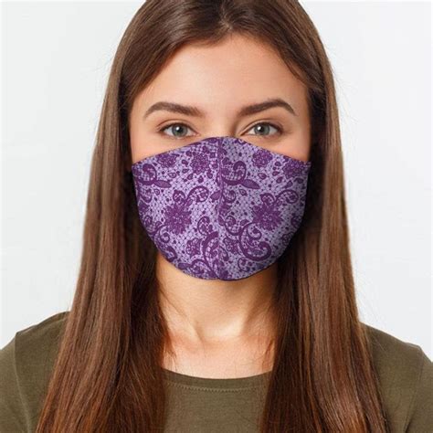 Purple Lace Face Cover Face Mask Made In The Usa Etsy Purple Lace