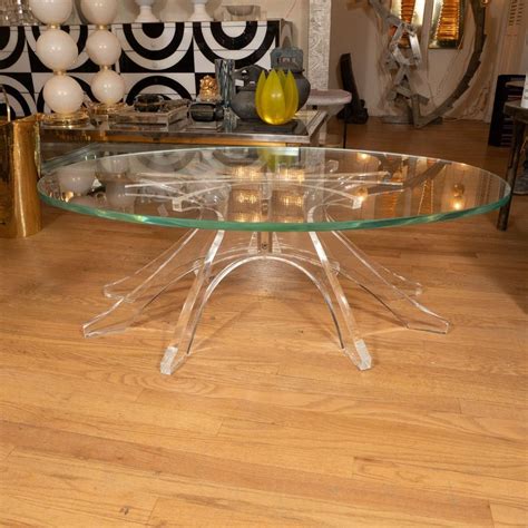 Add to favorites cyber monday lucite coffee table base mid century modern coffee table base hollywood regency palm beach decor at modern. Oval Coffee Table with Lucite Base For Sale at 1stdibs