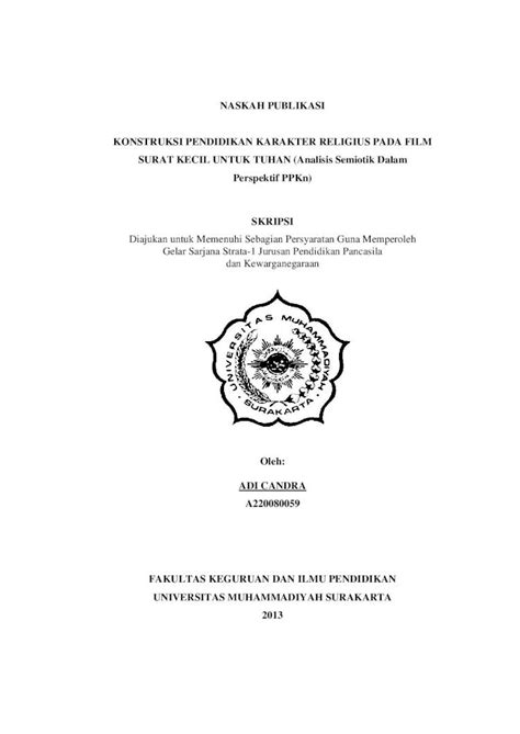 PDF NASKAH PUBLIKASI KONSTRUKSI PENDIDIKAN KARAKTER Eprints Ums Ac