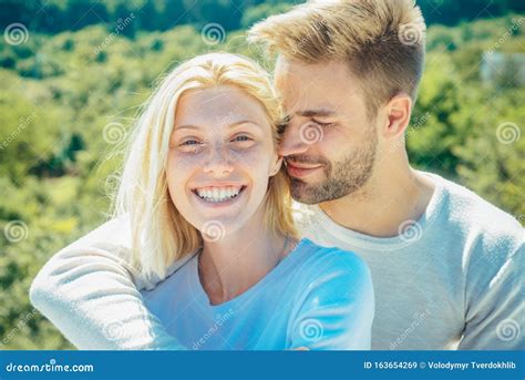 Romantic Portrait Of A Sensual Couple In Love Enjoying Tender Warm Pleasant Moment Of Love