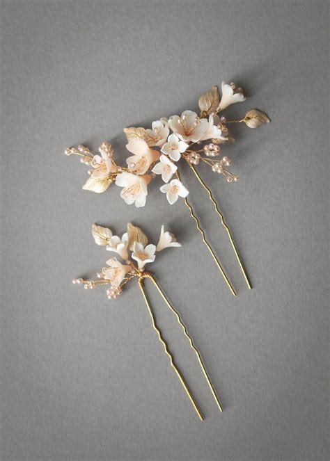 Maid Of Honour Cherry Blossom Hair Pins For Cameron Tania Maras