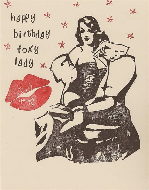 Sexy Birthday Cards For Her Sexy Foxy Lady Pin Up Happy Birthday