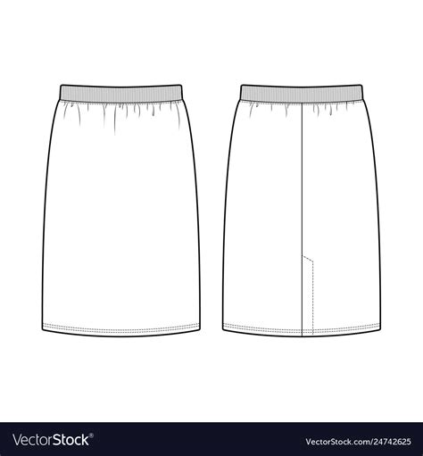 Skirt Fashion Flat Sketch Template Royalty Free Vector Image