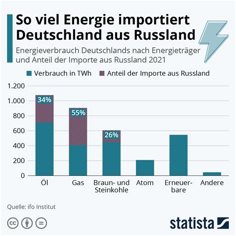 Infografik: So viel Energie importiert Deutschland aus Russland | Statista