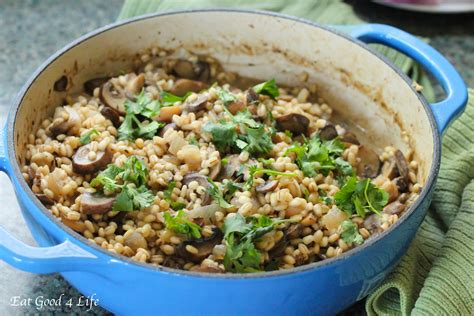 Barley mushroom risotto