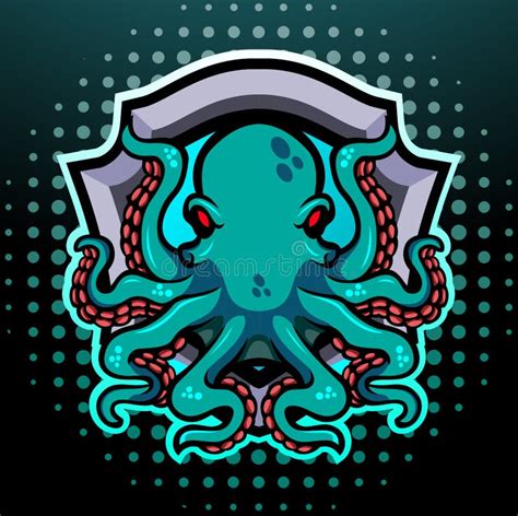 Octopus Kraken Mascot Esport Logo Design Stock Vector Illustration