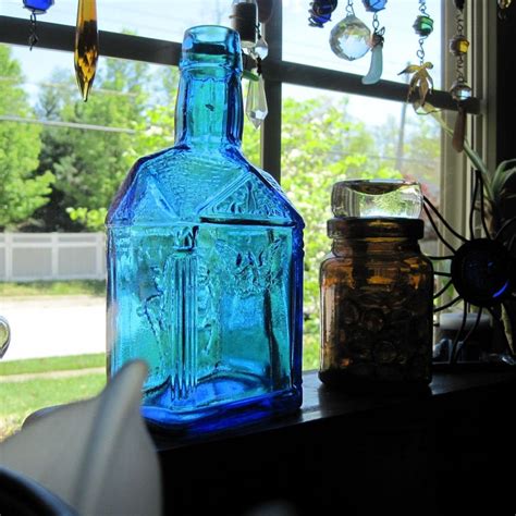 Vintage Wheaton Glass Blue Large Bottle Paul Revere 1775 On Etsy