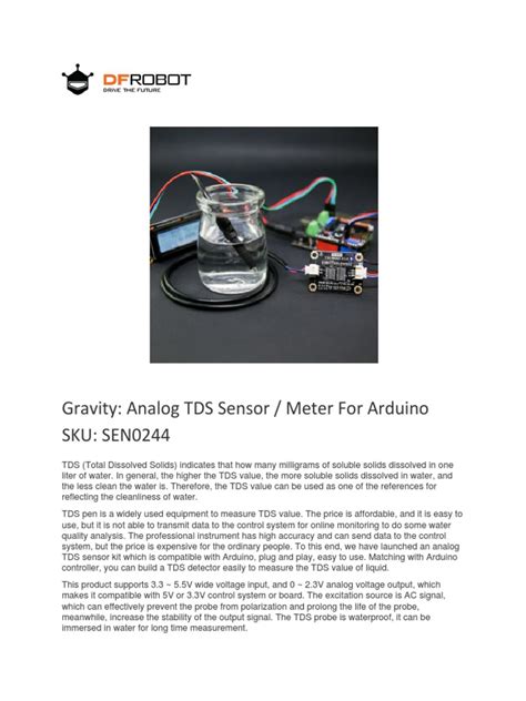 Sen0244 Tds Sensor Pdf Arduino Sensor