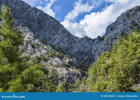 Scene With Mountain Rocks In Goynuk Canyon In Turkey Famous Lycian Way