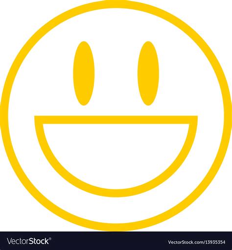 Yellow Icon Smiling Face Royalty Free Vector Image
