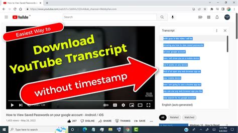 How To Download Youtube Subtitles As Plain Text Without Timestamps