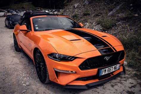 Ford Mustang Gt Orange Fury Editorial Photography Image Of Front