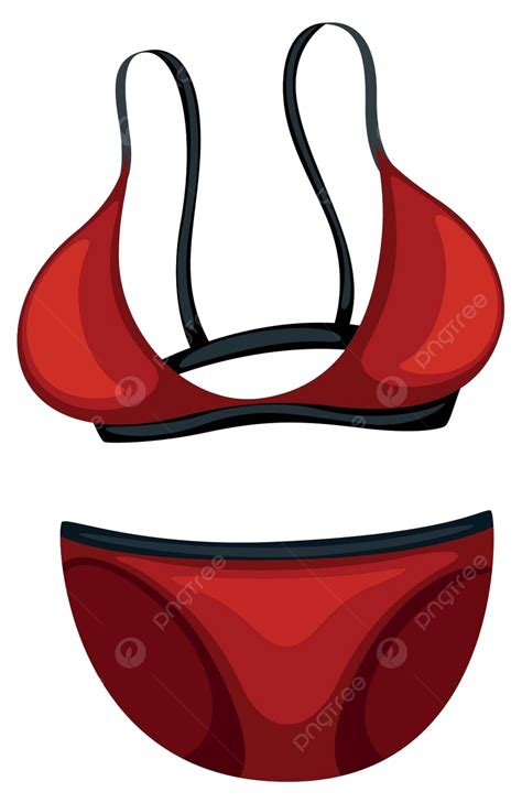 Par De Ropa Gráfica De Bikini Rojo Aislada Vector Png Dibujos Gráfico