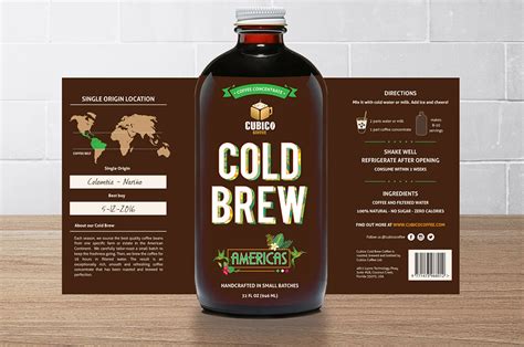 Cold Brew Coffee Label Design Nv Graphic Design