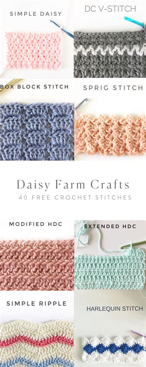 Free Crochet Stitches From Daisy Farm Crafts Crochet Stitches Free