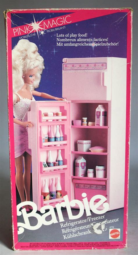 Very Rare Vintage 1991 Barbie Refrigerator Freezer Pink Magic Mattel