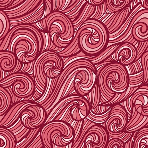 Beautiful Curly Waves Seamless Pattern Stock Vector Illustration Of