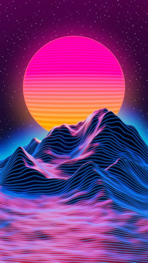 Retro Sunset Blender Gimp Vaporwave Wallpaper Trippy