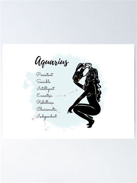 Personality Characteristics Of The Zodiac Sign Aquarius Poster For