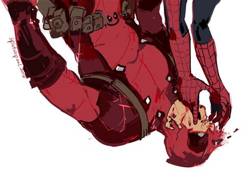 Spiduhpool “ Drowning ” Spideypool Deadpool And Spiderman Spiderpool